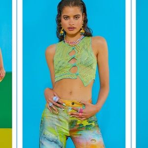 JADED LONDON GREEN KNIT TOP - NWT